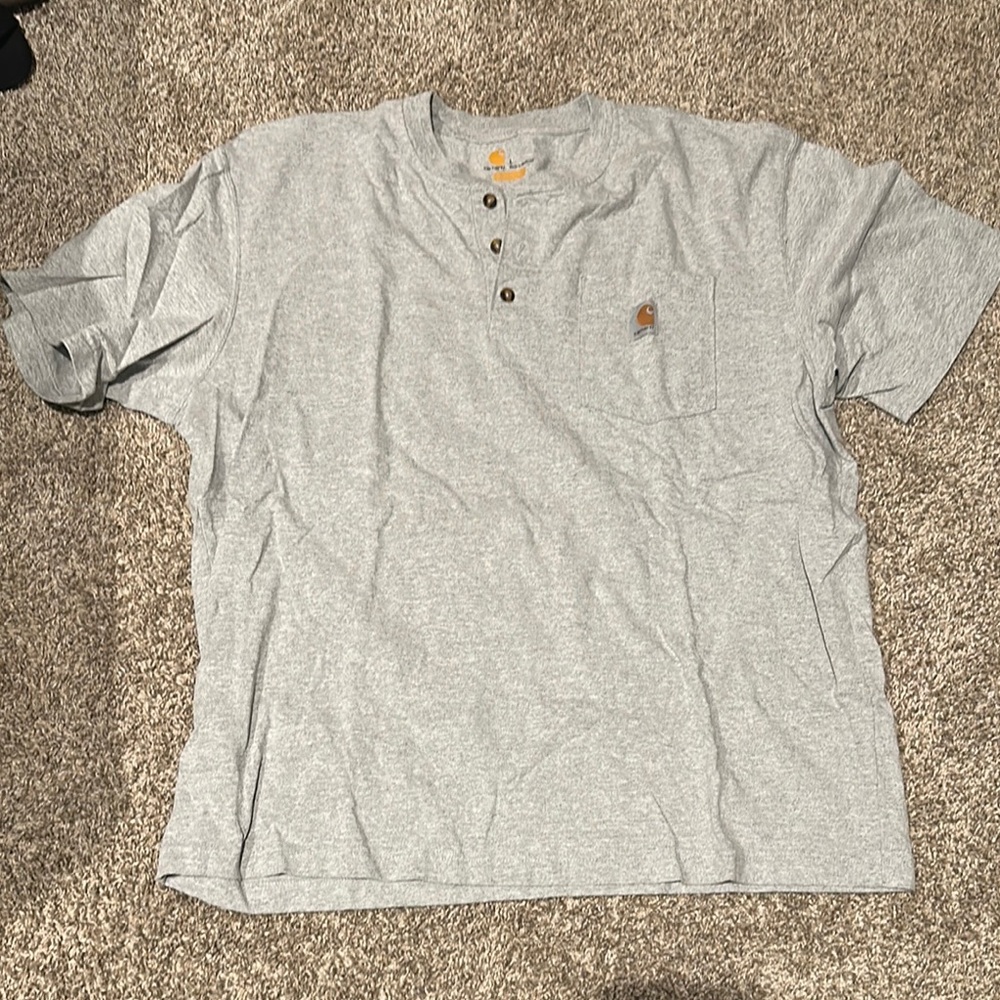 Carhartt Men's Light Gray Button Down Shirt